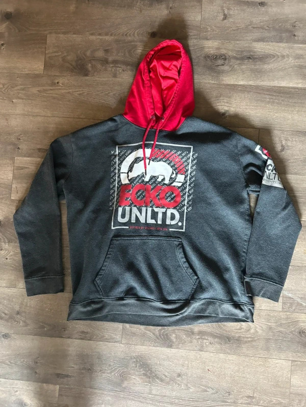 y2k ecko unltd. 3XL graphic hoodie red & black